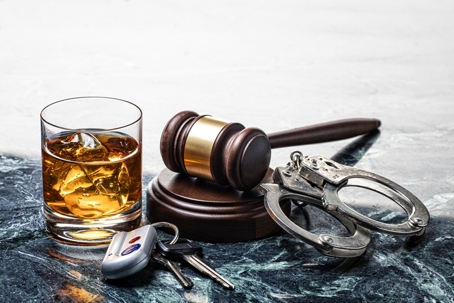 rum, keys, and handcuffs